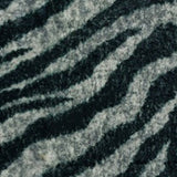 8' X 10' Black and Gray Zebra Print Shag Handmade Non Skid Area Rug