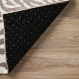 8' X 8' Black and Gray Round Zebra Print Shag Handmade Non Skid Area Rug