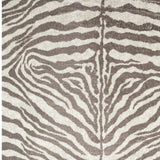 5' X 8' Mocha and Cream Zebra Print Shag Handmade Non Skid Area Rug