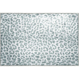 2' X 3' Grey Leopard Print Shag Handmade Non Skid Area Rug