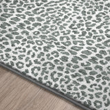 2' X 3' Grey Leopard Print Shag Handmade Non Skid Area Rug