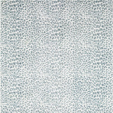 8' X 8' Grey Leopard Print Round Shag Handmade Non Skid Area Rug