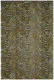 2' X 3' Black and Gold Leopard Print Shag Handmade Non Skid Area Rug