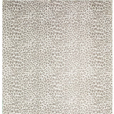 3' X 5' Beige and Cream Leopard Print Shag Handmade Non Skid Area Rug