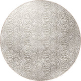 8' X 8' Beige and Cream Leopard Round Shag Handmade Non Skid Area Rug