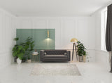 8' X 8' Beige and Cream Leopard Round Shag Handmade Non Skid Area Rug