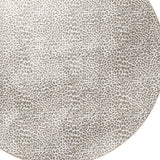 8' X 8' Beige and Cream Leopard Round Shag Handmade Non Skid Area Rug