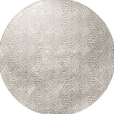 8' X 8' Beige and Cream Leopard Round Shag Handmade Non Skid Area Rug