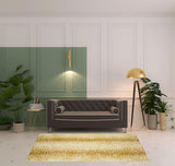 5' X 8' Gold Gazelle Print Shag Handmade Non Skid Area Rug