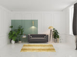 8' X 8' Gold Round Gazelle Print Shag Handmade Non Skid Area Rug
