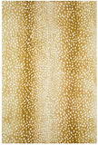 8' X 8' Gold Round Gazelle Print Shag Handmade Non Skid Area Rug