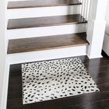 8' X 8' Gold Round Gazelle Print Shag Handmade Non Skid Area Rug