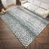 2' X 8' Black Gazelle Print Shag Handmade Non Skid Runner Rug