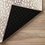 8' X 8' Black Round Gazelle Print Shag Handmade Non Skid Area Rug