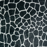 2' X 8' Black and White Croc Print Shag Handmade Non Skid Runner Rug