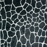 8' X 10' Black and White Croc Print Shag Handmade Non Skid Area Rug