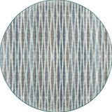 10' Blue Round Ombre Tufted Handmade Area Rug