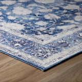 8' X 10' Blue Oriental Distressed Non Skid Area Rug
