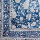 5' X 8' Blue Oriental Distressed Non Skid Area Rug
