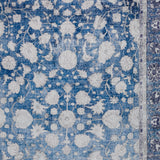 5' X 8' Blue Oriental Distressed Non Skid Area Rug