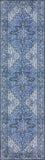 2' X 8' Blue Oriental Distressed Non Skid Runner Rug