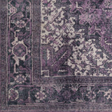 2' X 8' Purple Oriental Distressed Non Skid Runner Rug