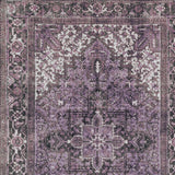 2' X 8' Purple Oriental Distressed Non Skid Runner Rug