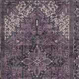 5' X 8' Purple Oriental Distressed Non Skid Area Rug