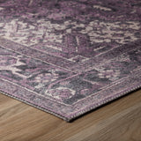 5' X 8' Purple Oriental Distressed Non Skid Area Rug