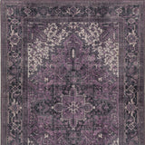 8' X 10' Purple Oriental Distressed Non Skid Area Rug