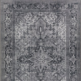 3' X 5' Grey Oriental Distressed Non Skid Area Rug