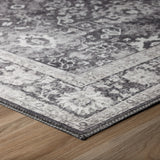 3' X 5' Grey Oriental Distressed Non Skid Area Rug