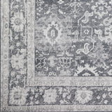 3' X 5' Grey Oriental Distressed Non Skid Area Rug