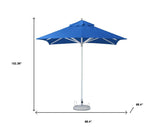 8' Blue Polyester Square Market Patio Umbrella