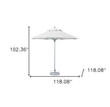 10' White Polyester Round Market Patio Umbrella