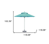 10' Aqua Polyester Round Market Patio Umbrella