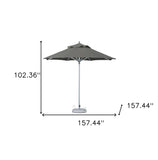 13' Charcoal Polyester Round Market Patio Umbrella