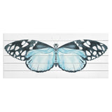 Blue Butterfly Moth Unframed Wood Wall Art