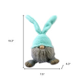23" Blue and White Fabric Easter Bunny Gnome