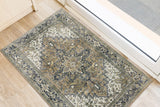 2' X 3' Brown Oriental Distressed Non Skid Area Rug