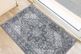 2' X 3' Grey Oriental Distressed Non Skid Area Rug