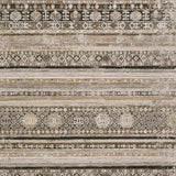 5' X 8' Brown Oriental Area Rug With Fringe