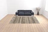 9' X 13' Brown Oriental Area Rug With Fringe