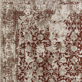 5' X 8' Red Oriental Area Rug With Fringe