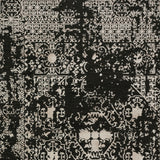 5' X 8' Black Oriental Area Rug With Fringe