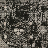 8' X 10' Black Oriental Area Rug With Fringe