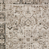 5' X 8' Gray Oriental Area Rug With Fringe