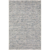 2' X 8' Blue Wool Hand Loomed Handmade Runner Rug