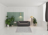 6' Blue Square Wool Hand Loomed Handmade Area Rug