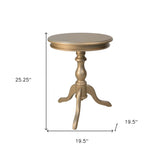 25" Champagne Manufactured Wood Round End Table